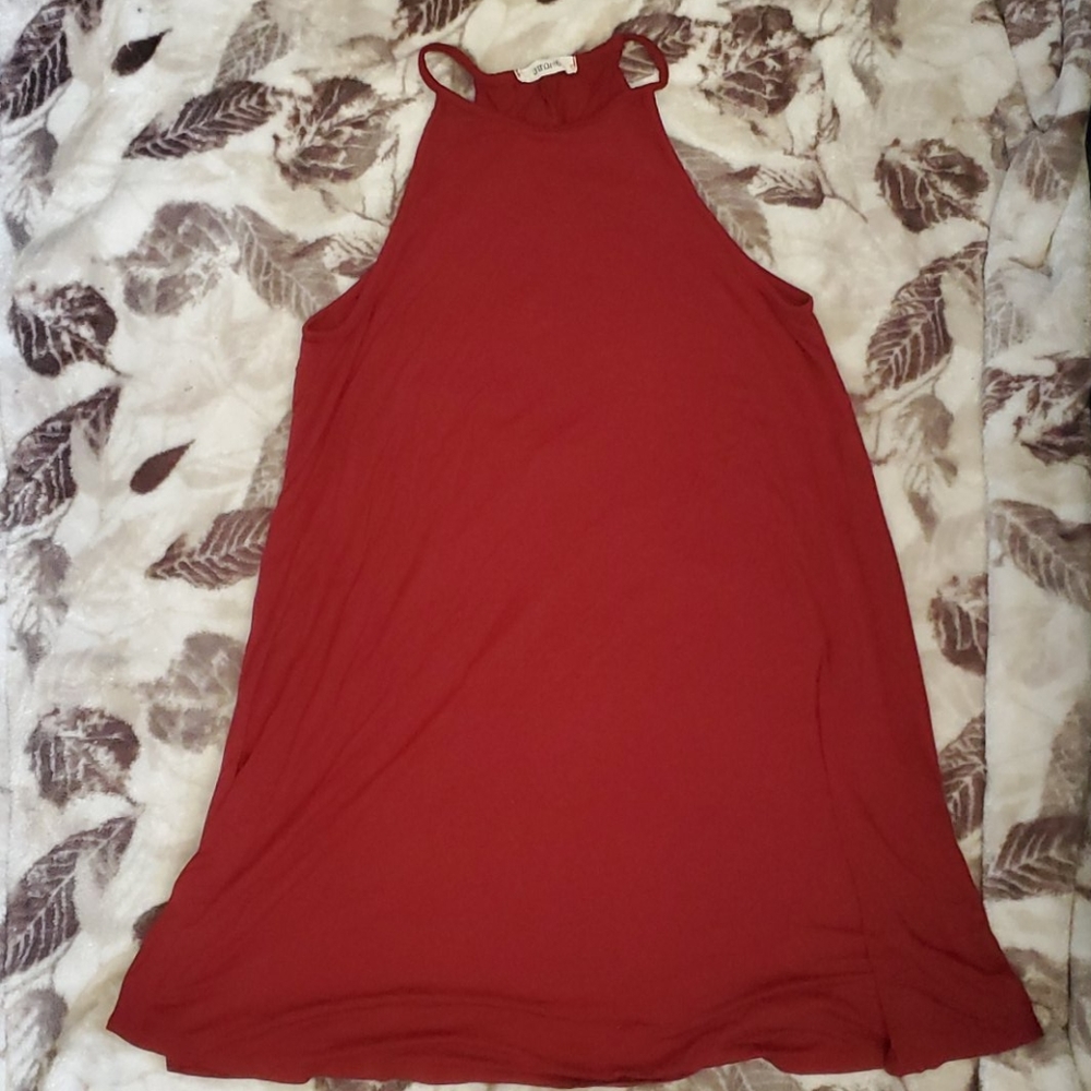 Maroon halter top dress